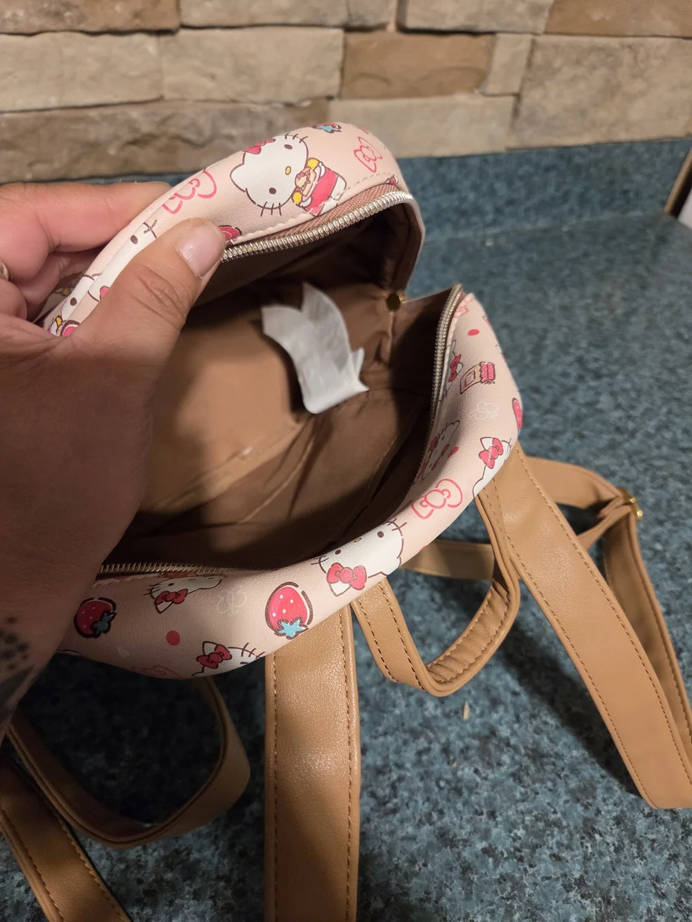 Loungefly Pink Hello Kitty Strawberry Pattern Mini Backpack